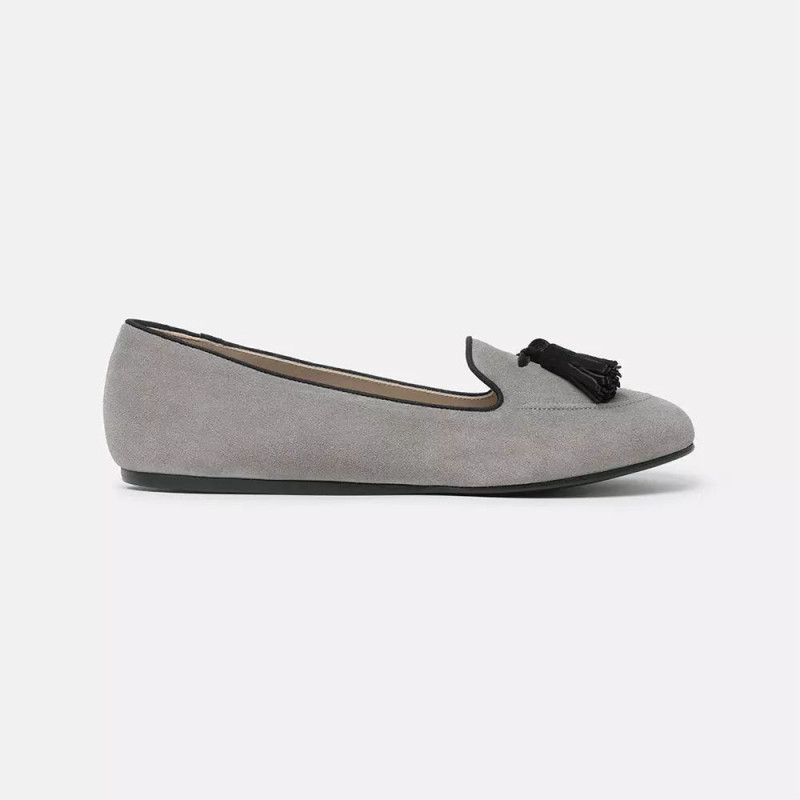 Scarpa piatta in pelle grigia - EU41/US11