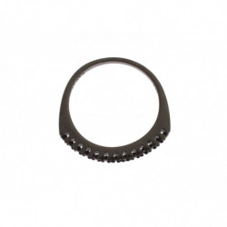 Anello da donna in argento 925 rodiato nero CZ - EU49 - US5