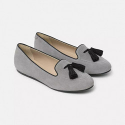 Scarpa piatta in pelle grigia - EU41/US11