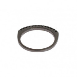 Anello da donna in argento 925 rodiato nero CZ - EU49 - US5