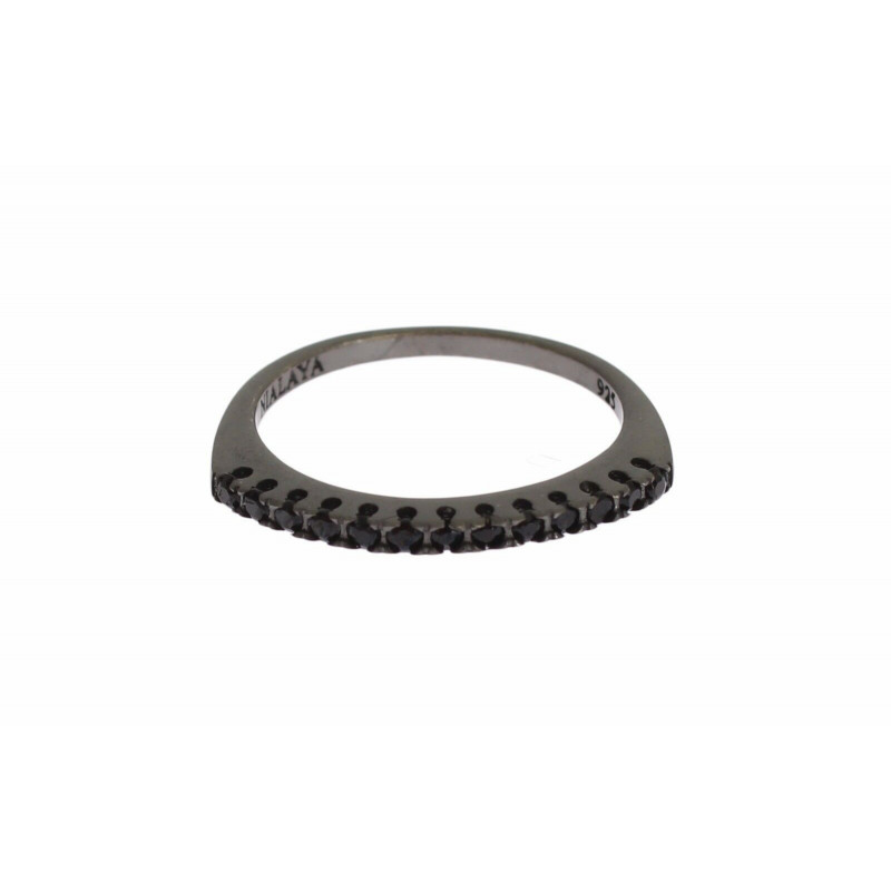 Anello da donna in argento 925 rodiato nero CZ - EU54 - US7