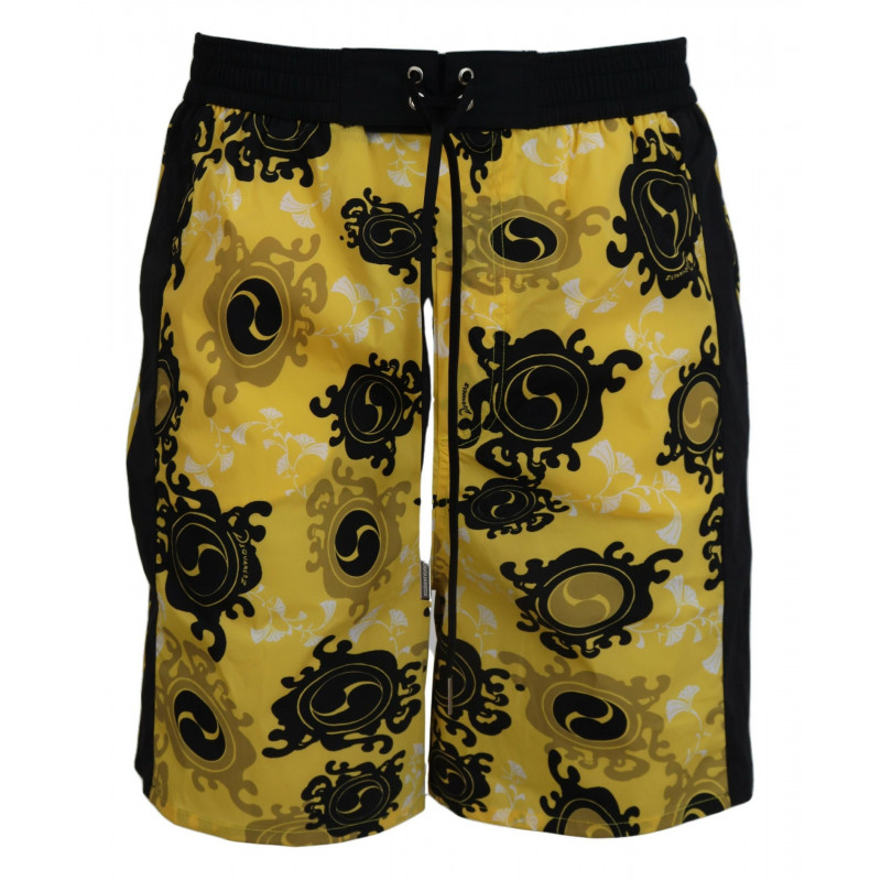 Costumi da bagno pantaloncini da spiaggia da uomo stampati neri gia