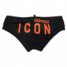Costumi da bagno da bagno da uomo logo stampato nero arancione - IT