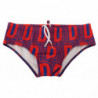 Costumi da bagno da uomo con stampa logo rosso blu stampato - IT48 - M