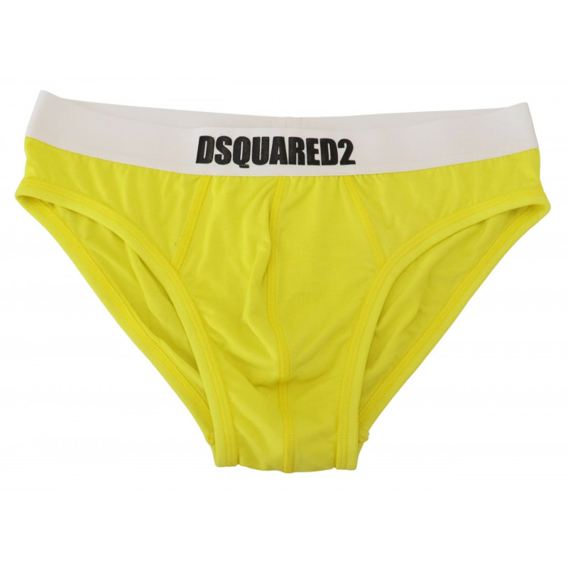 Intimo uomo slip modale elasticizzato con logo giallo bianco - IT5 - M