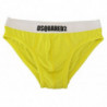 Intimo uomo slip modale elasticizzato con logo giallo bianco - IT5 - M