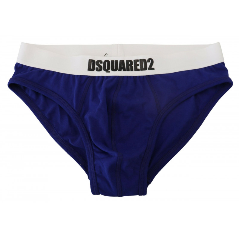 Slip intimo da uomo cotone elasticizzato logo bianco blu - IT5 - M