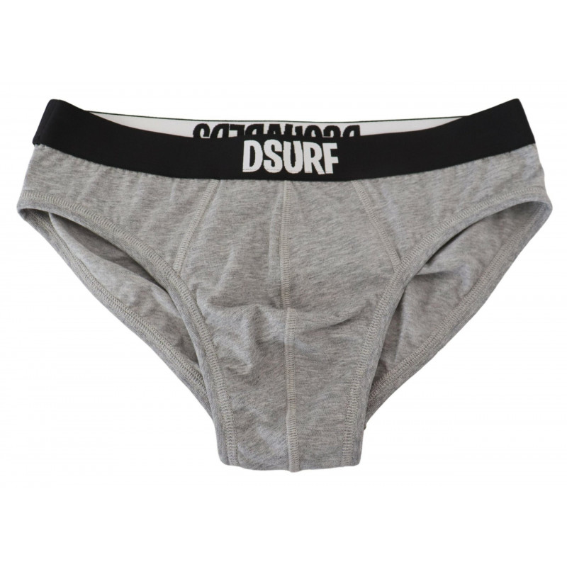Biancheria intima da uomo cotone elasticizzato logo DSURF grigio -