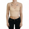 Top in reggiseno con corsetto bustier corto beige - IT40-S