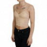 Top in reggiseno con corsetto bustier corto beige - IT40-S