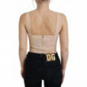 Top in reggiseno con corsetto bustier corto beige - IT40-S