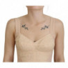 Top in reggiseno con corsetto bustier corto beige - IT40-S