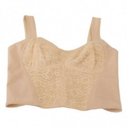Top in reggiseno con corsetto bustier corto beige - IT40-S