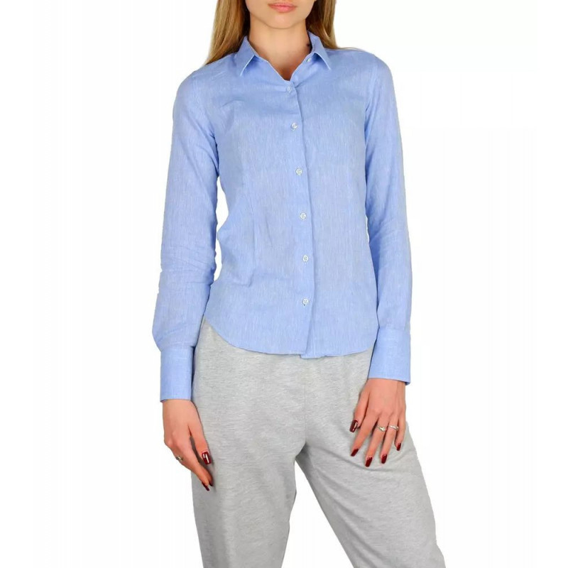 Camicia in cotone azzurro - L