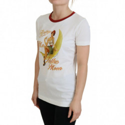 Top pullover a maniche corte stampato bianco - IT40-S