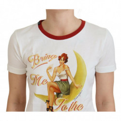 Top pullover a maniche corte stampato bianco - IT40-S
