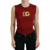 Top pullover senza maniche con logo DG rosso verde - IT36-XXS