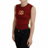Top pullover senza maniche con logo DG rosso verde - IT36-XXS