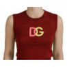 Top pullover senza maniche con logo DG rosso verde - IT36-XXS