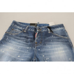Jeans da ragazza cool denim corto vita bassa cotone blu - IT38 - XS