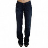 Jeans con pantaloni in denim dritto a vita bassa blu - W28