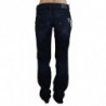 Jeans con pantaloni in denim dritto a vita bassa blu - W28