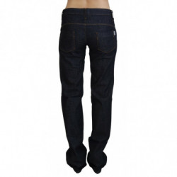 Jeans con pantaloni in denim dritto a vita bassa blu - W26