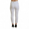 Pantaloni da donna bianchi affusolati a vita alta - IT38 - XS