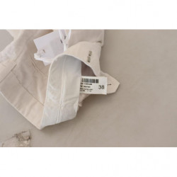 Pantaloni da donna bianchi affusolati a vita alta - IT38 - XS