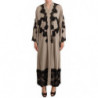 Abito caftano lungo Abaya in pizzo di seta beige - IT40-S