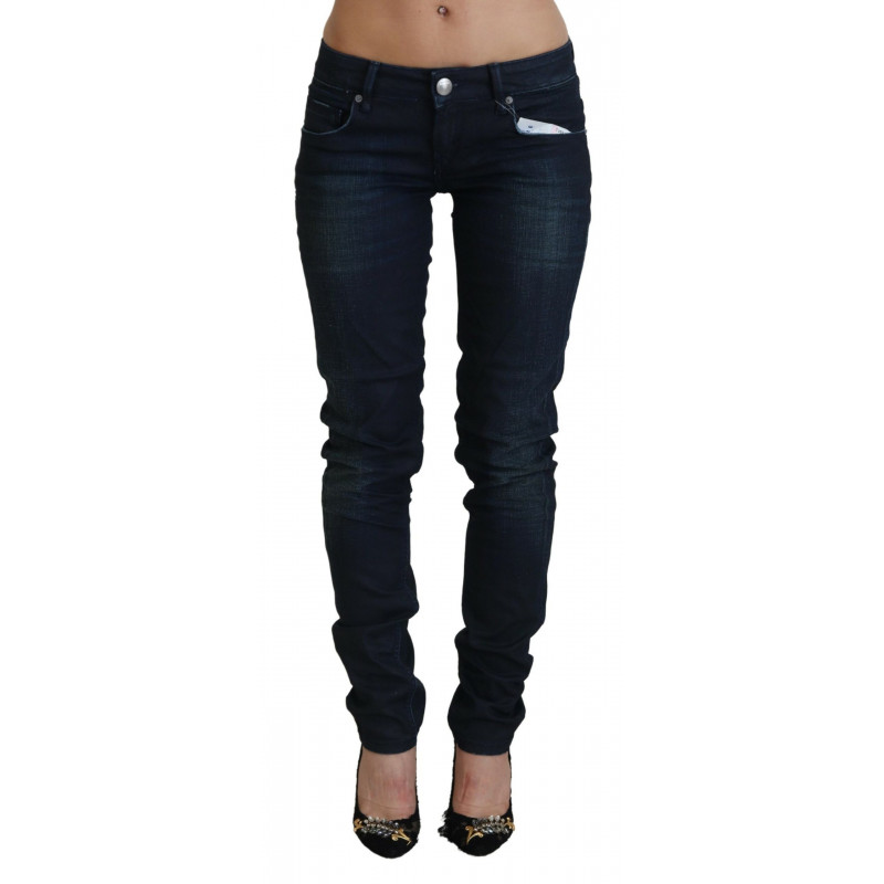 Jeans denim da donna slim fit a vita bassa blu - W26