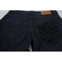 Jeans denim da donna dritti a vita bassa blu scuro - W26