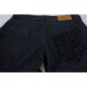 Jeans denim da donna dritti a vita bassa blu scuro - W26