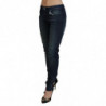 Jeans in denim di cotone slim fit a vita bassa lavati blu - W26