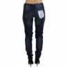 Jeans in denim di cotone slim fit a vita bassa lavati blu - W26