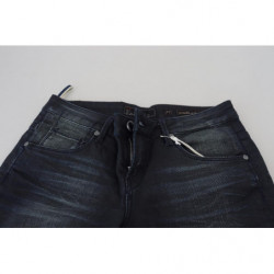 Jeans in denim di cotone slim fit a vita bassa lavati blu - W26