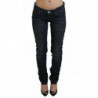 Jeans in denim di cotone slim fit a vita bassa lavati neri - W26