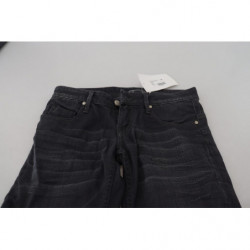 Jeans in denim di cotone slim fit a vita bassa lavati neri - W26