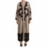 Abito caftano lungo Abaya in pizzo di seta beige - IT40-S