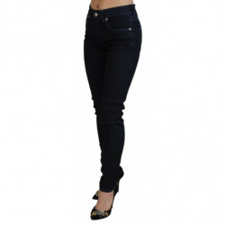 Jeans denim da donna slim fit a vita bassa blu scuro - W26
