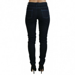 Jeans denim da donna slim fit a vita bassa blu scuro - W26
