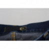 Jeans in denim di cotone blu a vita bassa con gamba svasata - W24