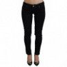 Jeans in denim di cotone slim fit neri a vita bassa - W26