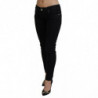 Jeans in denim di cotone slim fit neri a vita bassa - W26