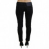 Jeans in denim di cotone slim fit neri a vita bassa - W26