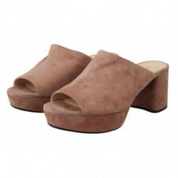 Sandali Camoscio pelle scamosciata rosa scuro Scarpe tacco largo -