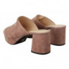 Sandali Camoscio pelle scamosciata rosa scuro Scarpe tacco largo -