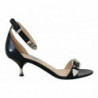 Sandali pelle nera cinturino alla caviglia scarpe borchie - EU37/US6.5