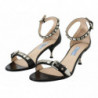 Sandali pelle nera cinturino alla caviglia scarpe borchie - EU37/US6.5