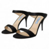 Sandali in pelle nera con tacco a spillo e scarpe aperte - EU36/US5.5